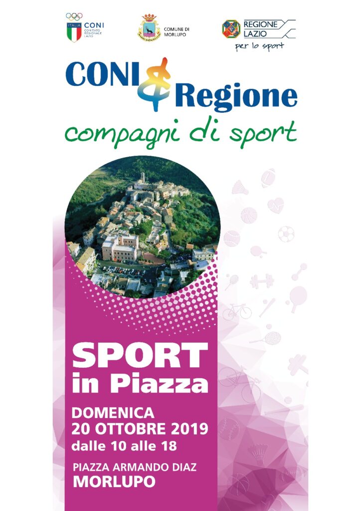 SPORT IN PIAZZA A MORLUPO – Domenica 20 Ottobre 2019, dalle 10 alle 18