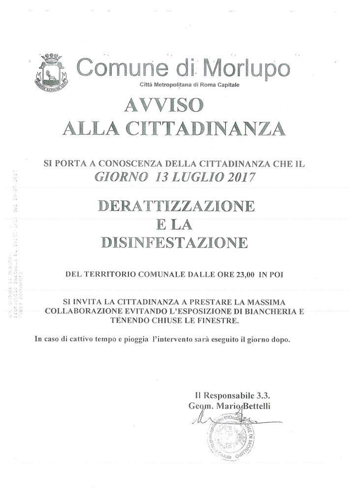 DERATTIZZAZIONE E DISINFESTAZIONE