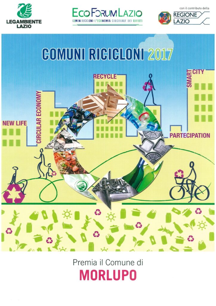 COMUNI “RICICLONI” 2017: Premiato il Comune di Morlupo