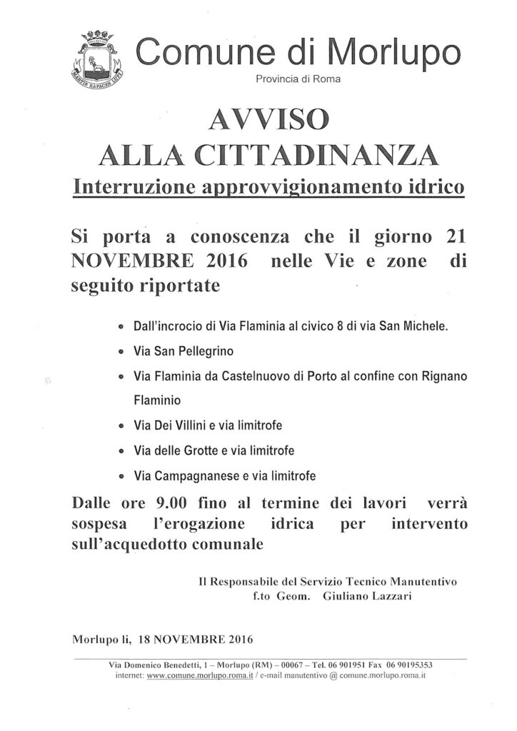 AVVISO ALLA CITTADINANZA