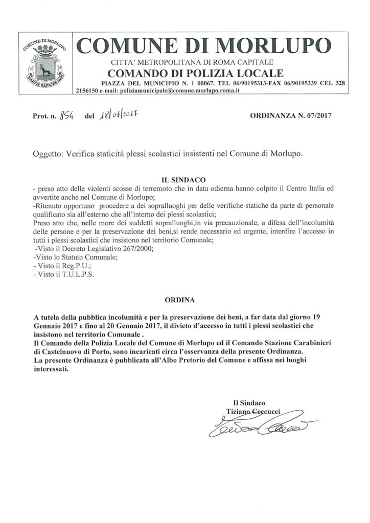 AVVISO ALLA CITTADINANZA