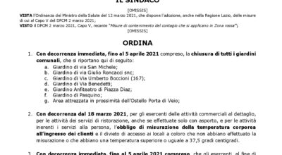 EMERGENZA COVID-19 – Ulteriori misure di prevenzione [Ordinanza Sindacale n. 36/2021]