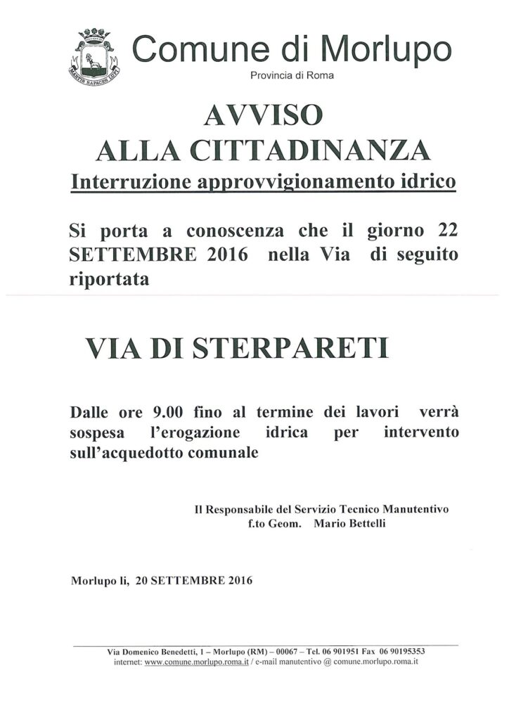 AVVISO ALLA CITTADINANZA