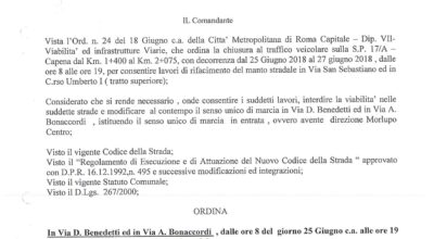 VARIAZIONE ORDINANZA N° 37/18