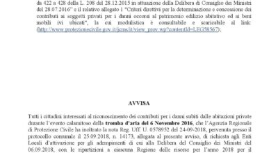TROMBA D’ARIA 2016 – Riconoscimento dei danni subiti