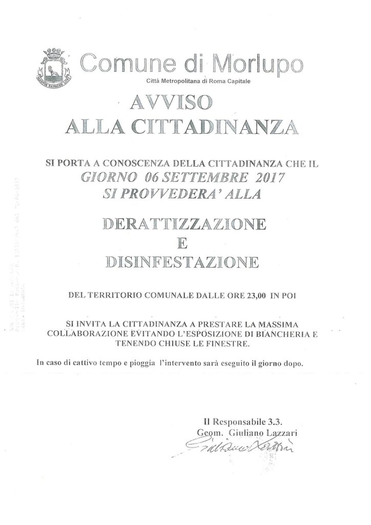DERATTIZZAZIONE E DISINFESTAZIONE