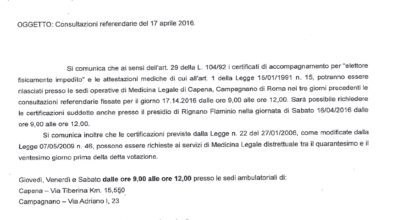 Consultazione Referendarie del 17 Aprile 2016