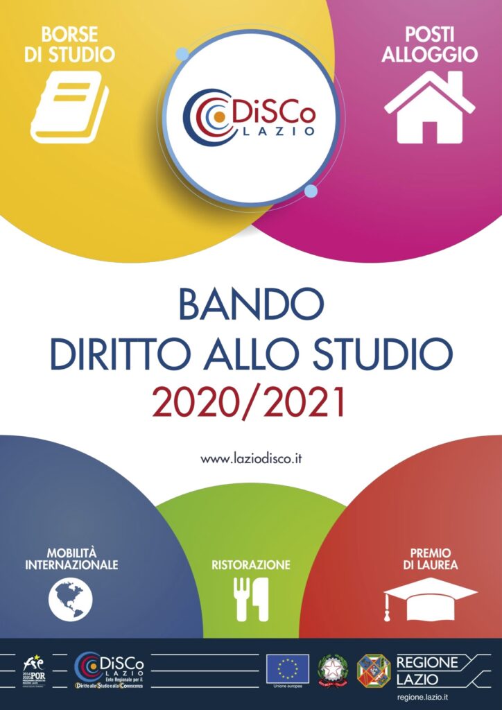 REGIONE LAZIO – Bando Diritto allo Studio 2020-2021