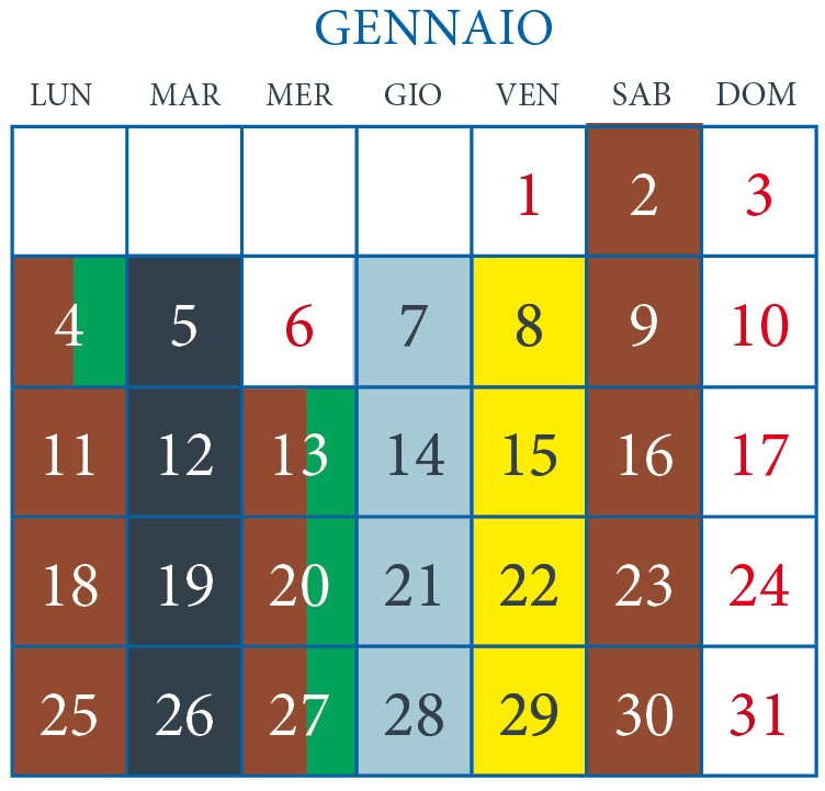 RACCOLTA DIFFERENZIATA – Il calendario di Gennaio 2021