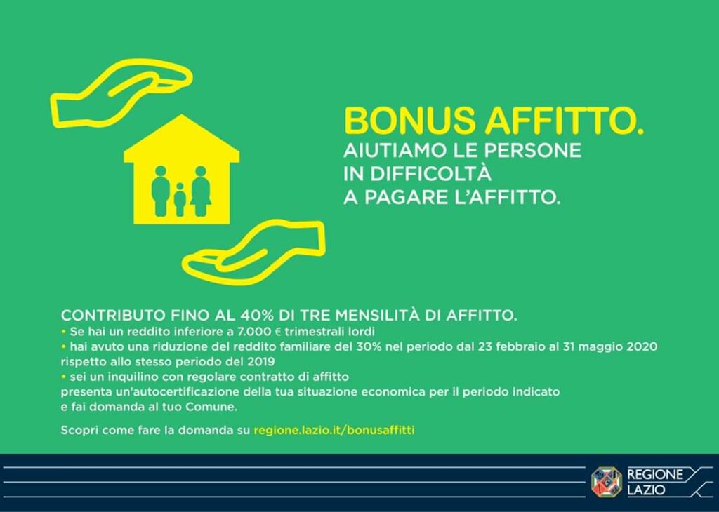 AVVISO – Contributo straordinario locazione – Anno 2020 – Termine presentazione domande: 8 Maggio 2020
