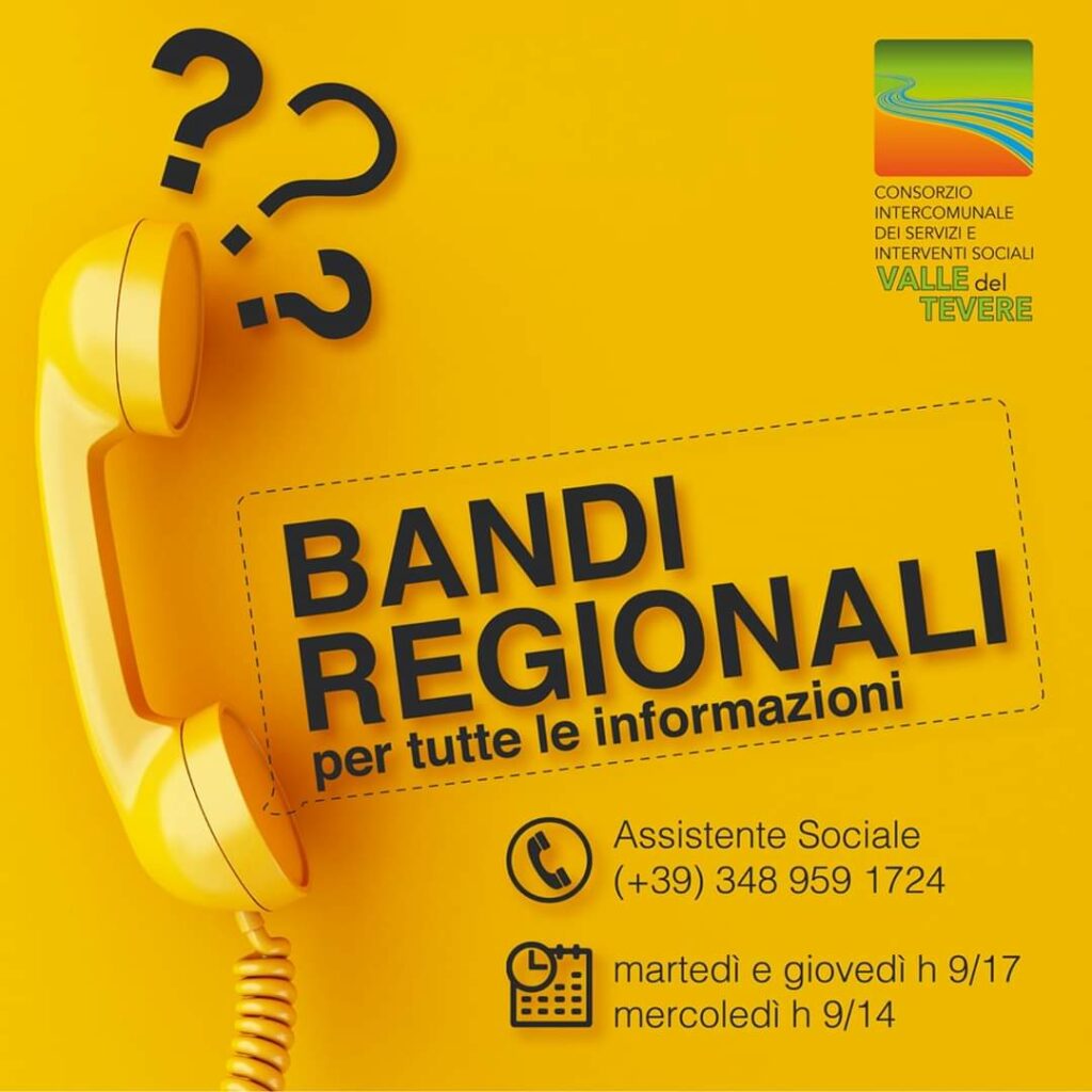 CONSORZIO VALLE DEL TEVERE – Numero informazioni Bandi Regionali