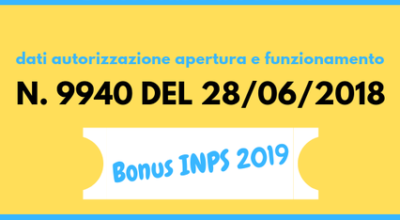 ASILO NIDO COMUNALE – Dati per bonus Nido Inps 2019