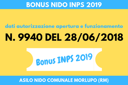 ASILO NIDO COMUNALE – Dati per bonus Nido Inps 2019