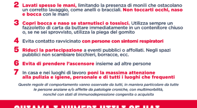 EMERGENZA CORONAVIRUS – Regole di comportamento