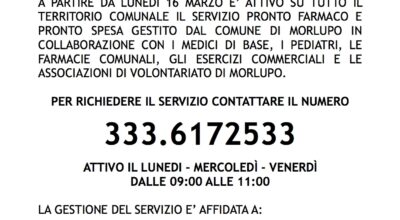 AVVISO – Attivazione servizi “Pronto Spesa” e “Pronto Farmaco”