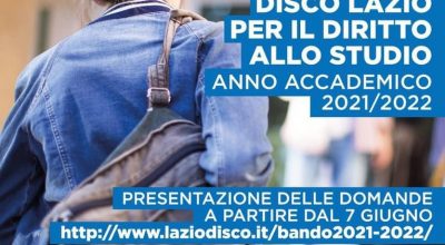 REGIONE LAZIO – Bando Diritto allo Studio 2021/2022