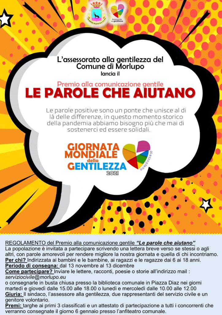 GIORNATA MONDIALE DELLA GENTILEZZA 2021 – Premio alla Comunicazione Gentile “Le Parole che Aiutano”