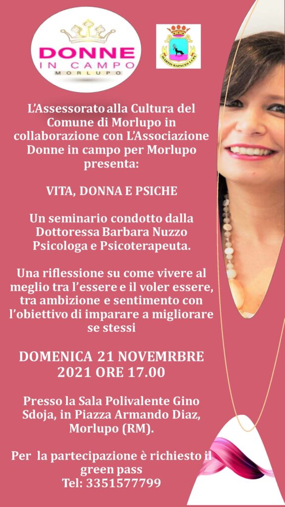 Vita, Donne e Psiche – Domenica 21 Novembre 2021 alle ore 17:00