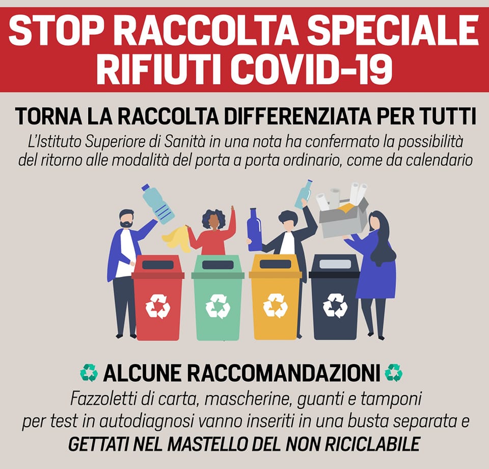 AVVISO – Stop raccolta speciale rifiuti Covid-19