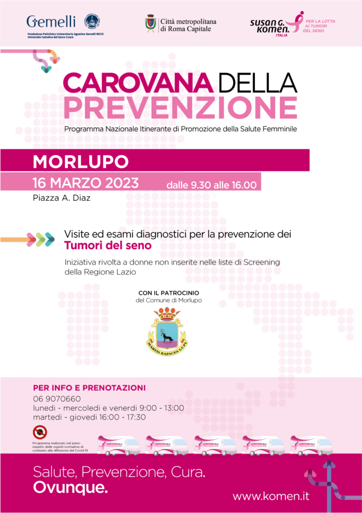CAROVANA DELLA PREVENZIONE – Visite ed esami diagnostici per la prevenzione dei tumori del seno [16 Marzo 2023]
