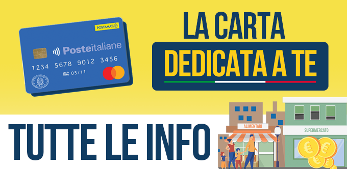 CARTA “DEDICATA A TE” – Intervento a sostegno dei nuclei familiari per l’acquisto dei beni di prima necessità